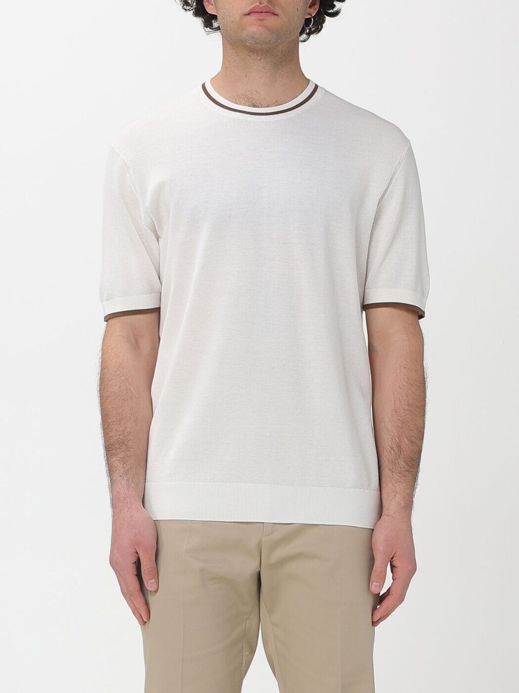 パオロペコラ PAOLO PECORA プルオーバー 編み物御召しもの メンズ Knitwear A018F100 Yellow Cream 関税 貨物輸送無料 2026SS gi