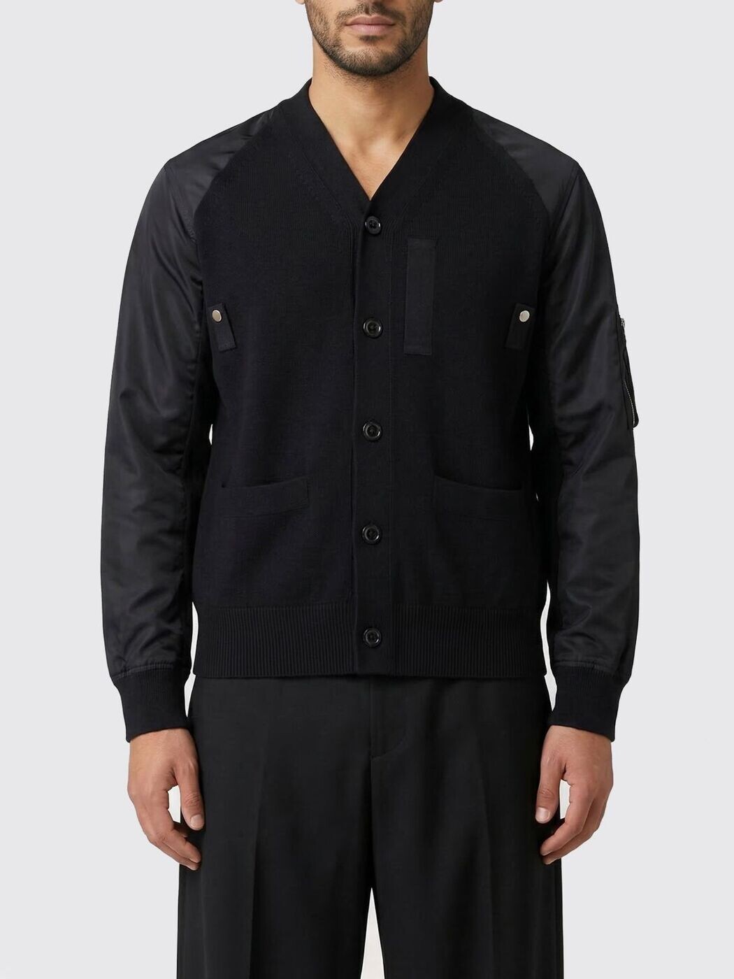 サカイ SACAI プルオーバー 編み物御召しもの メンズ 黒いこと Knitwear 2603940M 関税 貨物輸送無料 2026SS gi