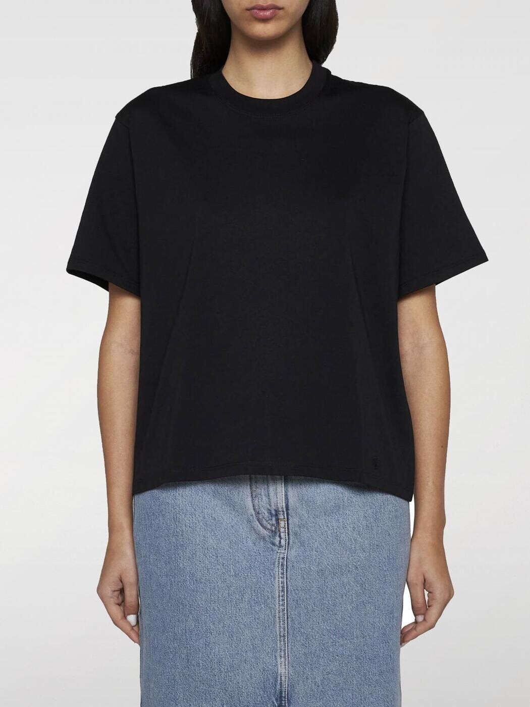 ルル制作室 LOU LOU STUDIO スポーツシャツ プルオーバー レディース 黒いこと T-shirts and polo shirts TELANTO 関税 貨物輸送無料 2026SS gi