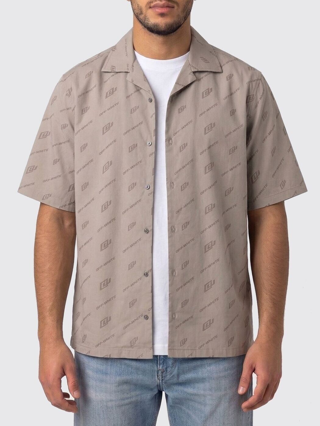 オフホワイト OFF WHITE シャツ メンズ グレー Shirts 44XGG01FS26F008 Grey 関税 送料無料 2026SS gi｜BRANDSHOP「il Tesoro」