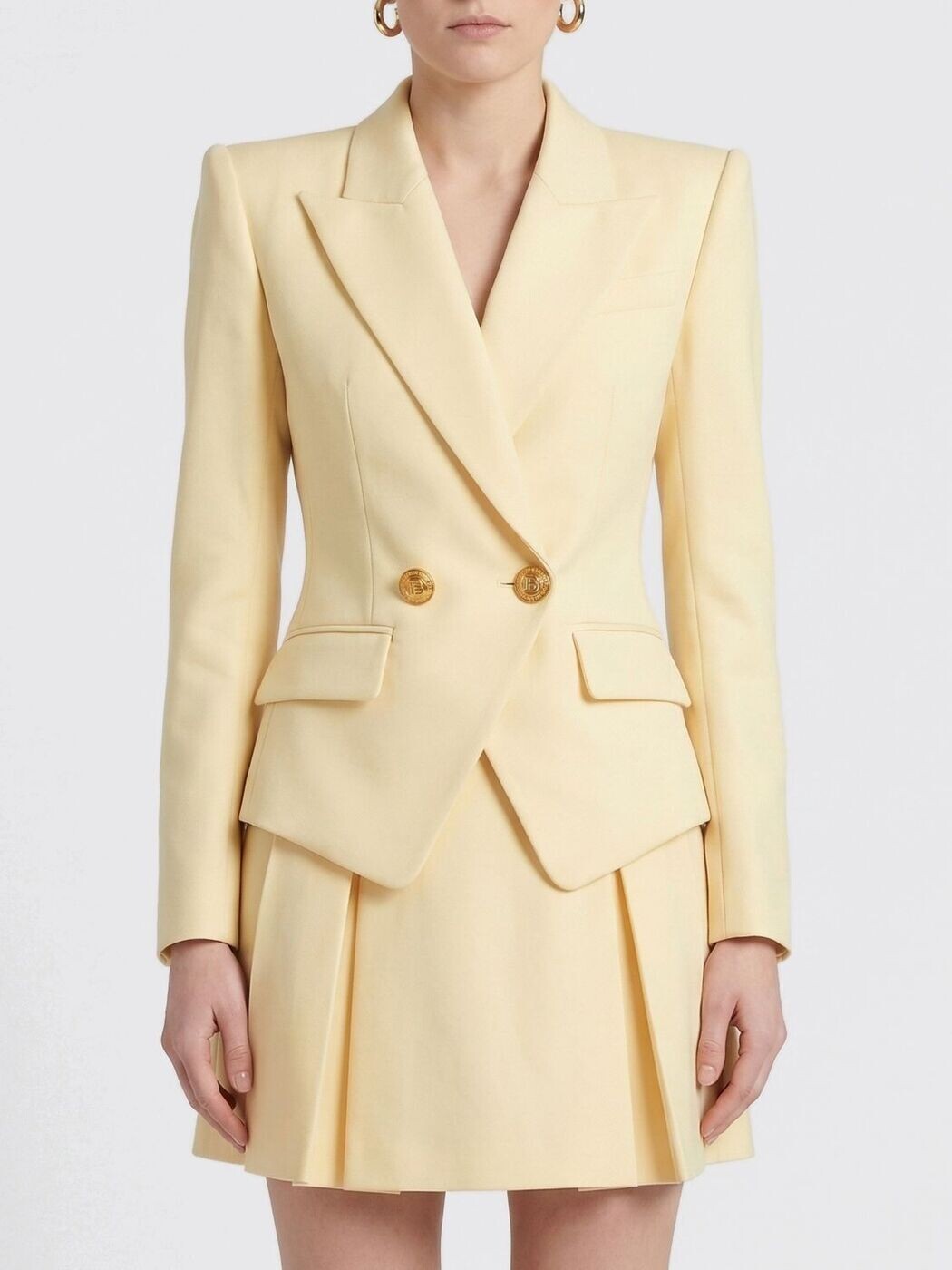 バルマン BALMAIN 背広上衣 背広 上衣 レディース 黄色 Suit Jackets GF1SI650VI58 関税 貨物輸送無料 2026SS gi
