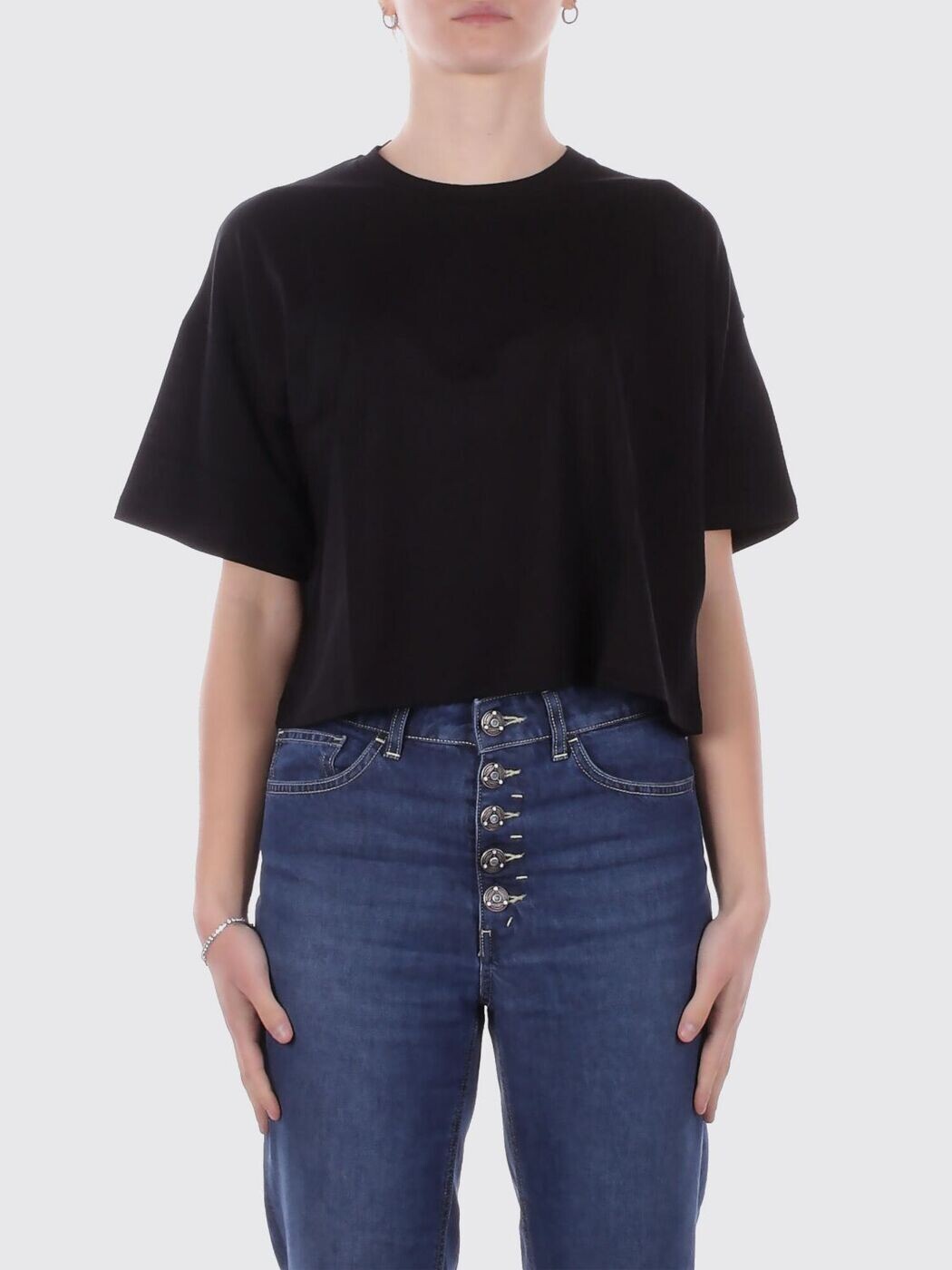 ドンダップ DONDUP スポーツシャツ プルオーバー レディース 黒いこと T-shirts and polo shirts DS077JF0350DXXX 関税 貨物輸送無料 2026SS gi