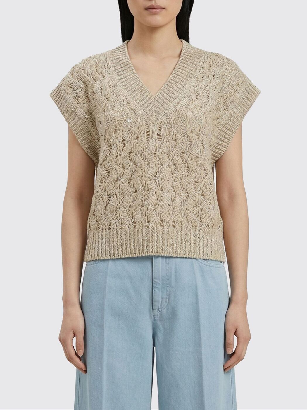 ブルネロクチネリ BRUNELLO CUCINELLI スウェーター 編み物お召しもの レディース 白いこと Knitwear MEA371112 関税 貨物輸送無料 2026SS gi