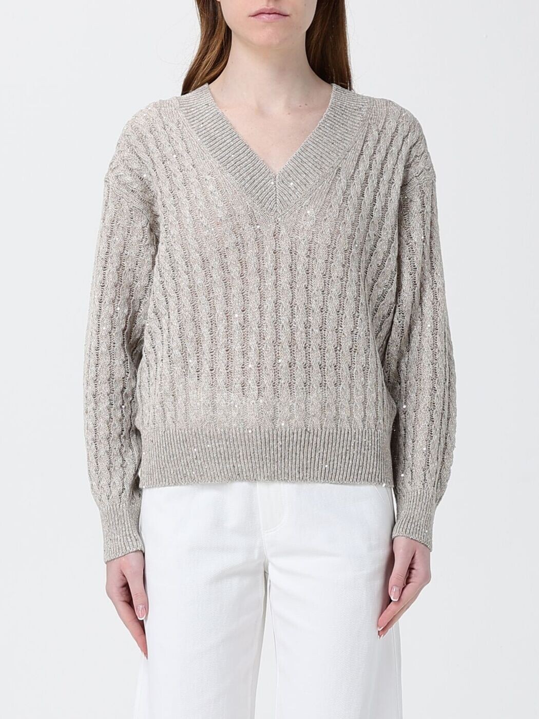 ブルネロクチネリ BRUNELLO CUCINELLI プルオーバー 編み物御召しもの レディース ベージュ Knitwear MCO559702 関税 貨物輸送無料 2026SS gi