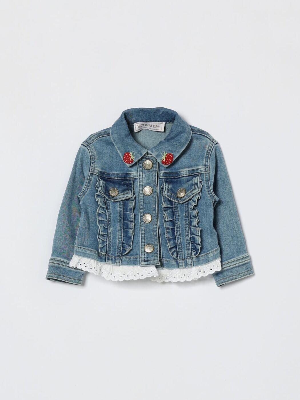 モナリザ MONNALISA バイカージャケット 上衣 ガールズ 薄墨色 Biker jackets 39G1037017 関税 貨物輸送無料 2026SS gi