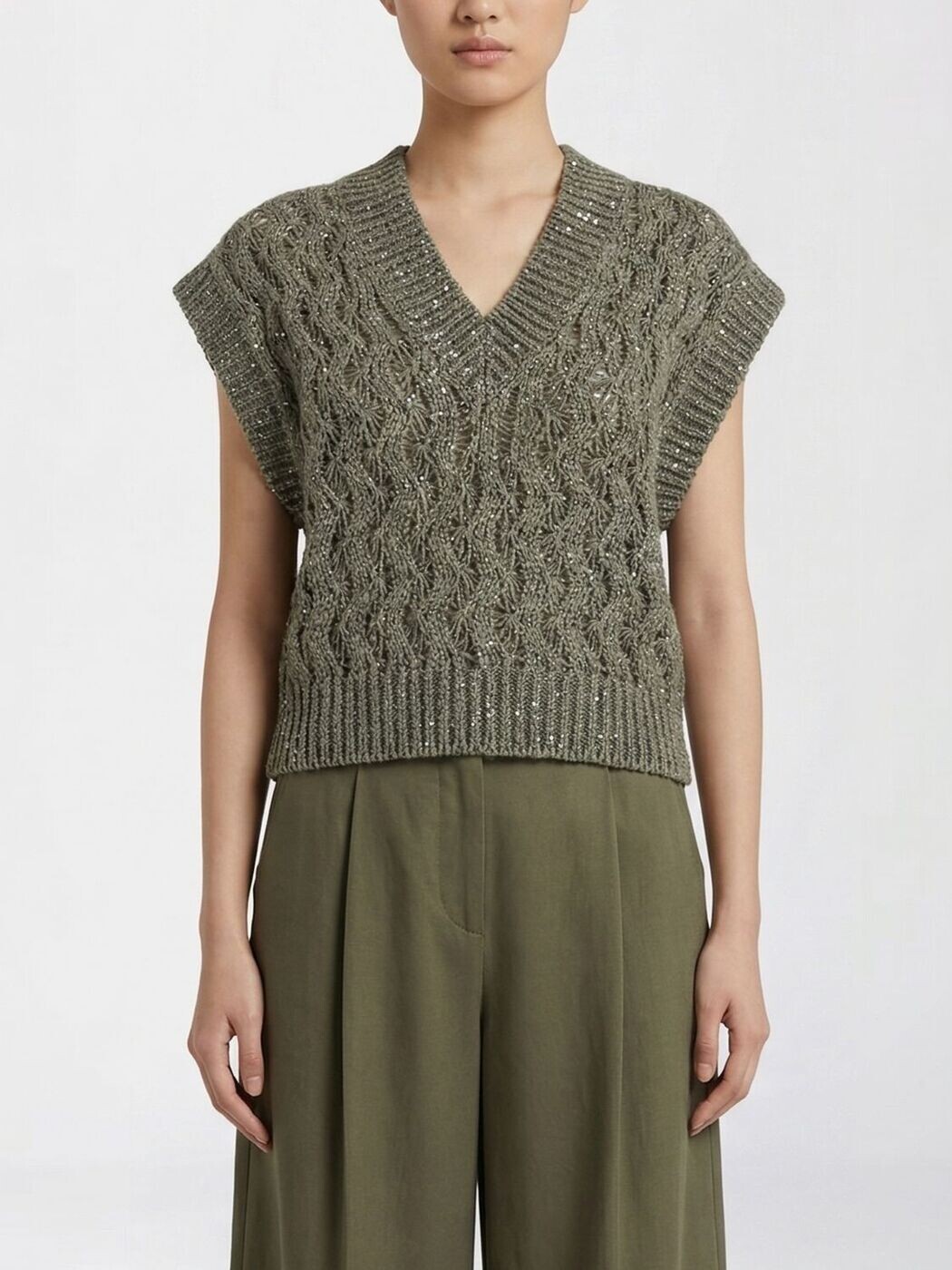 ブルネロクチネリ BRUNELLO CUCINELLI スウェーター 編み物お召しもの レディース 緑であること Knitwear MEA371112 関税 貨物輸送無料 2026SS gi