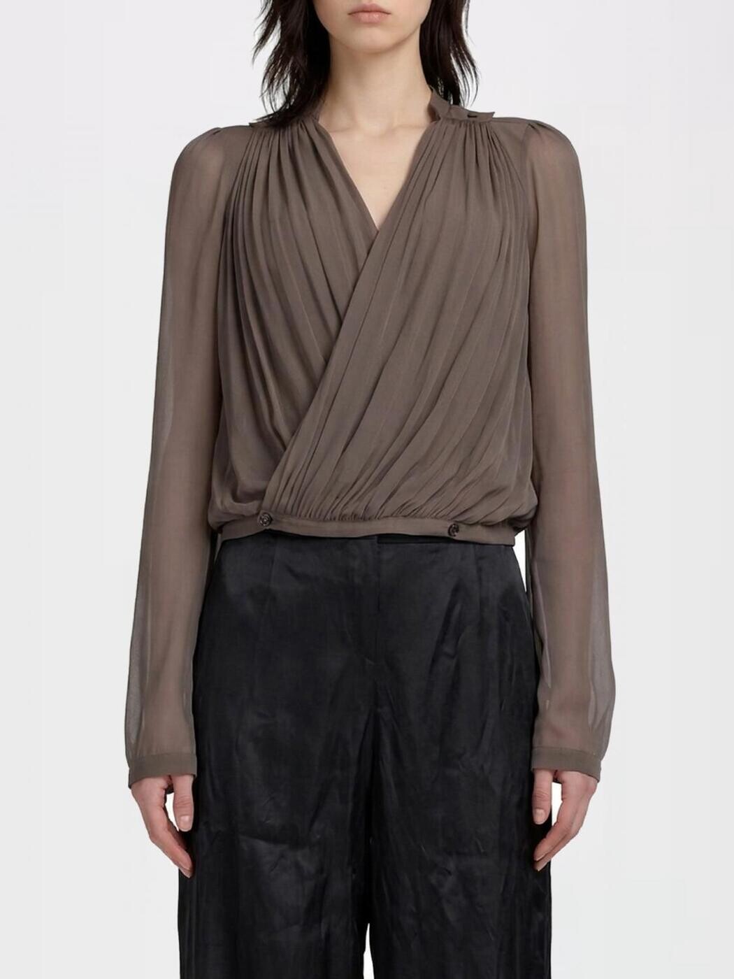 リック オウエンス RICK OWENS ティーシャツ トップス レディース 薄墨色 T-shirts and tops RP01F6750G 関税 貨物輸送無料 2026SS gi
