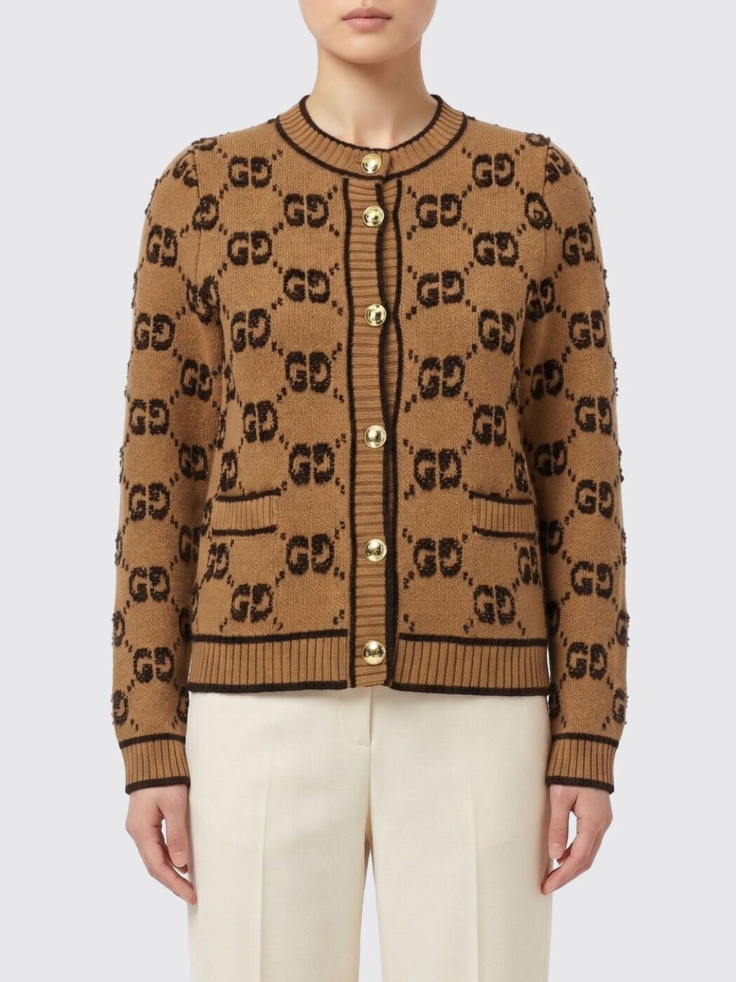 グッチ GUCCI プルオーバー 編み物御召しもの レディース ベージュ Knitwear 713300XKCNA 関税 貨物輸送無料 2026SS gi