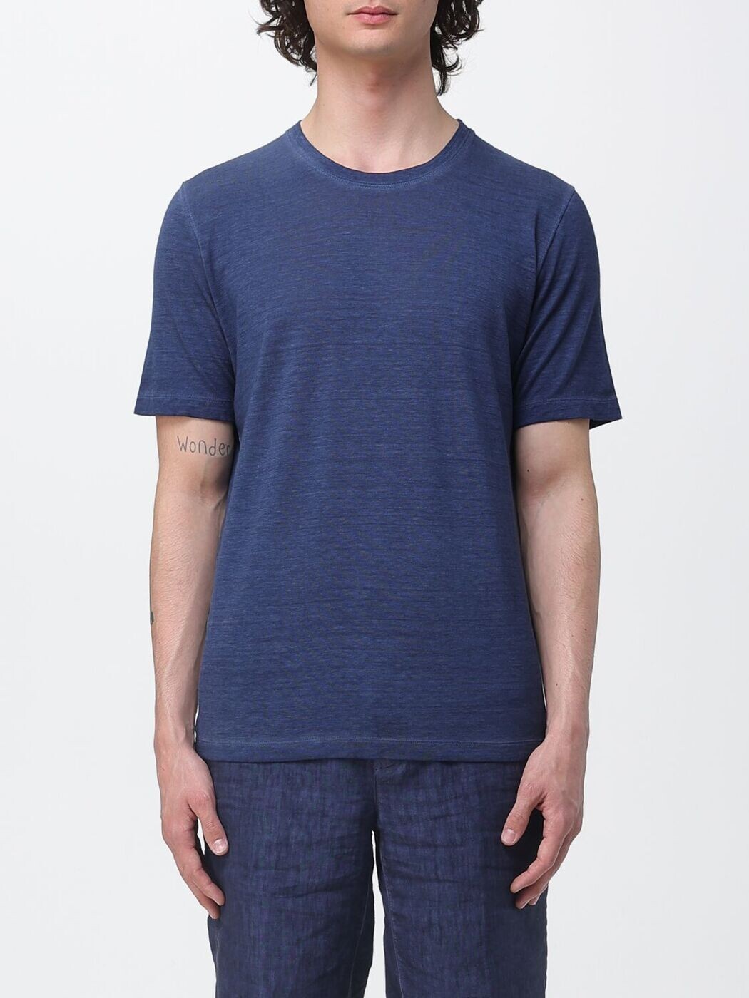 ワンハンドレッドトゥエンティーパーセントリノ 120% LINO Tシャツ メンズ ネイビー T-shirts 33ALIM7186000G30833ALIM Navy 関税 送料無料 2026SS gi｜BRANDSHOP「il Tesoro」