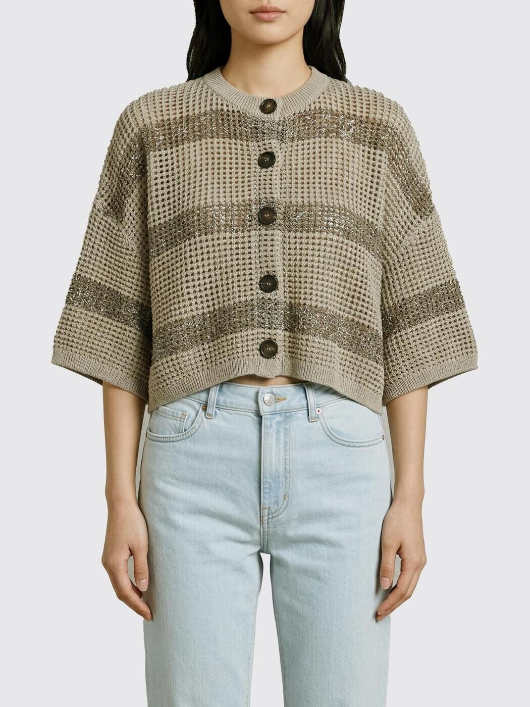ブルネロクチネリ BRUNELLO CUCINELLI プルオーバー 編み物御召しもの レディース ベージュ Knitwear M58772826 関税 貨物輸送無料 2026SS gi