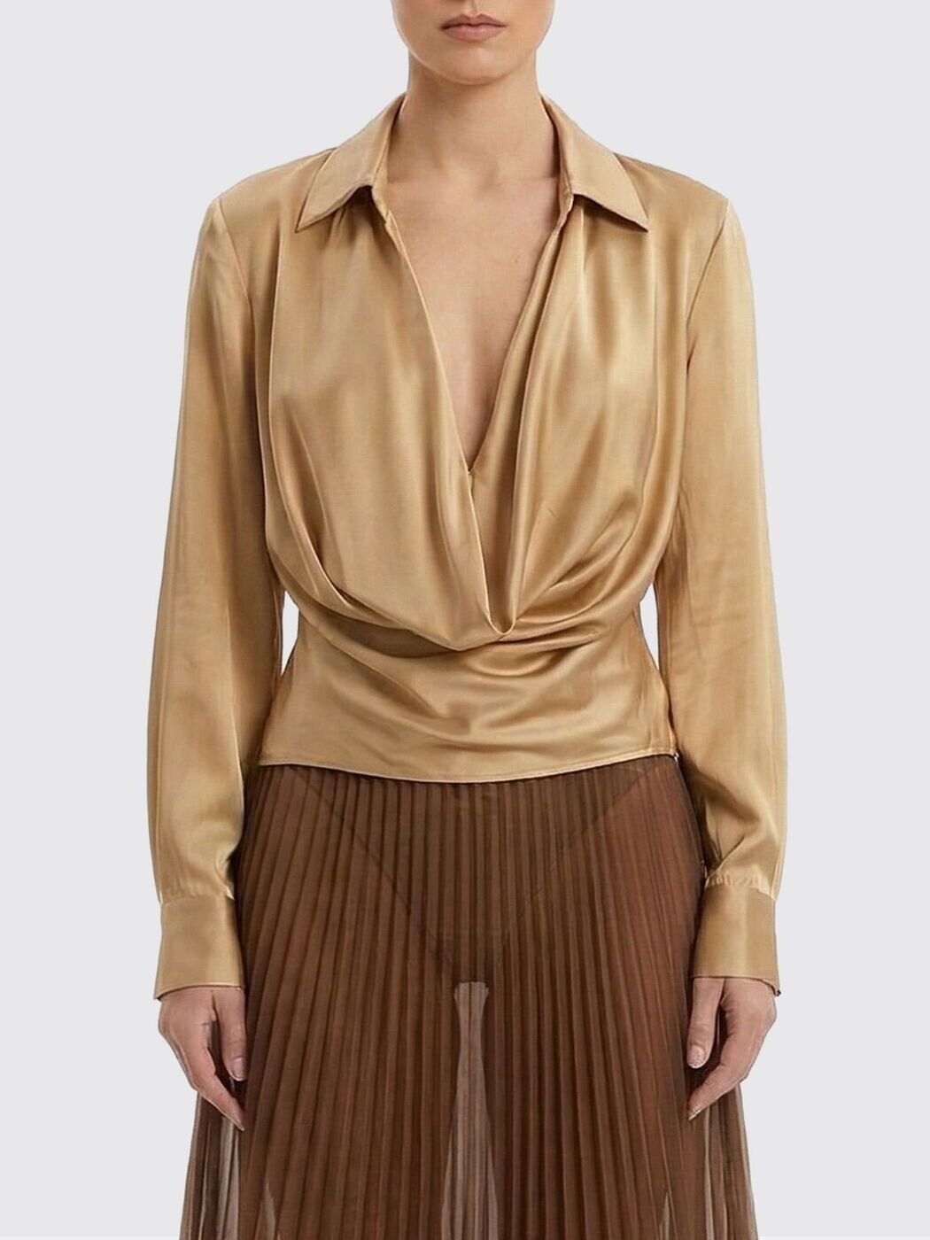 ブルマリン BLUMARINE Tシャツ トップス レディース ブラウン T-shirts and tops 4C270A Champagne 関税 送料無料 2026SS gi|BRANDSHOP「il Tesoro」