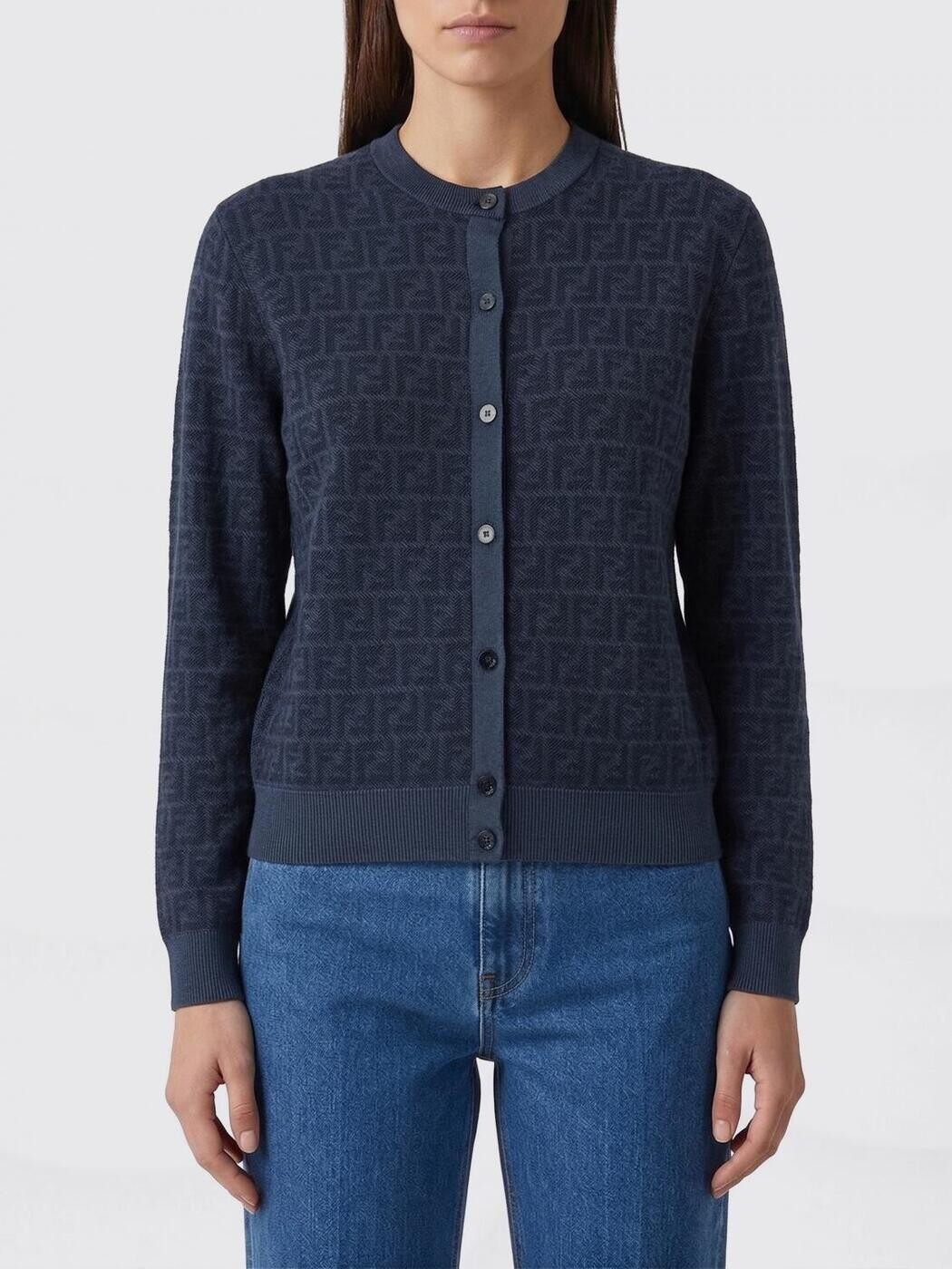 フェンディ FENDI スウェーター 編み物お召しもの レディース 青色 Knitwear FZE566AYM1 関税 貨物輸送無料 2026SS gi
