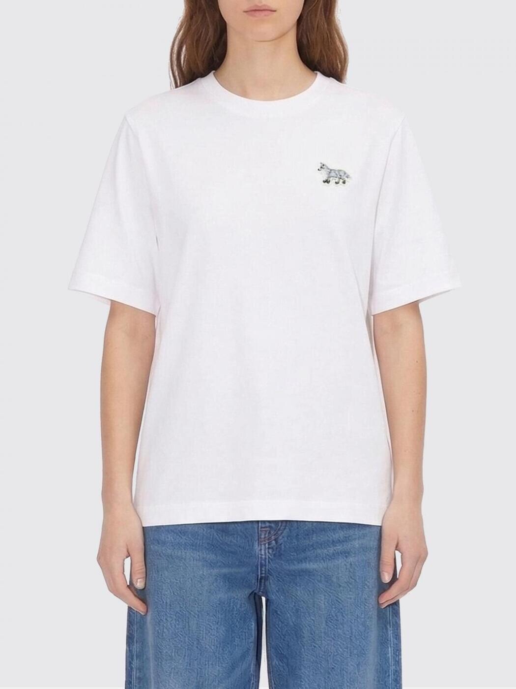 住みか 稲荷 MAISON KITSUNE スポーツシャツ プルオーバー レディース 白いこと T-shirts and polo shirts OW00130KJ0119 関税 貨物輸送無料 2026SS gi