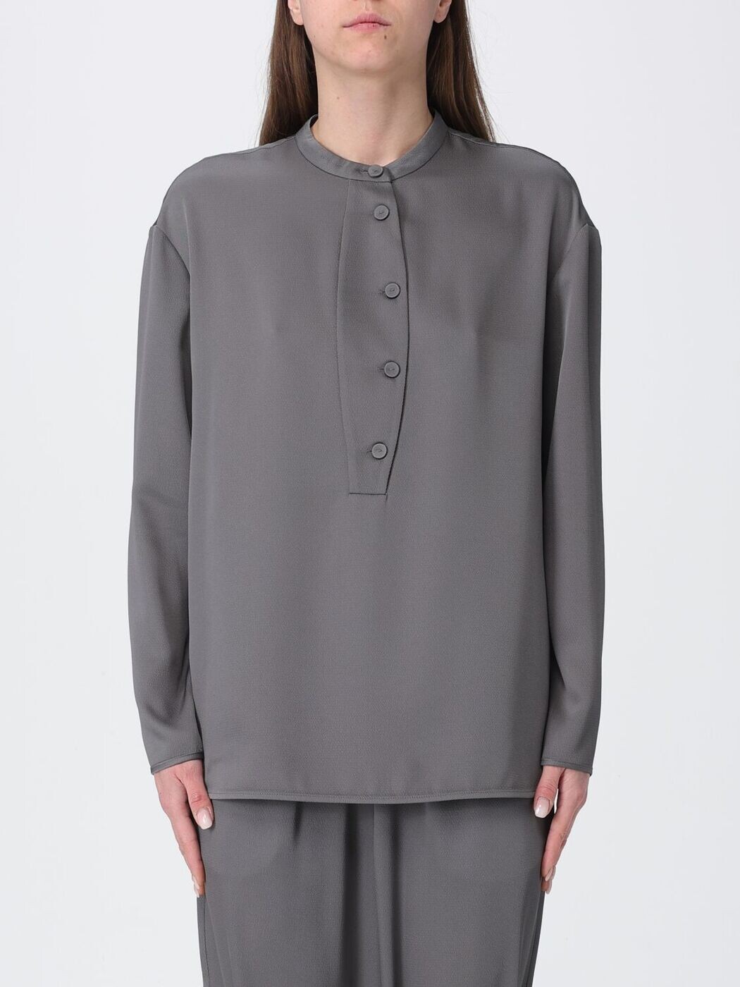 エン急性灰白髄炎 アルマーニ EMPORIO ARMANI プルオーバー トップス レディース しろがね色 T-shirts and tops EW003319 AF20495 関税 貨物輸送無料 2026SS gi