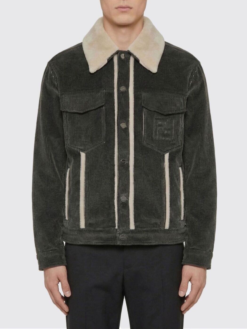 フェンディ FENDI トレンチ 厚地の外套 メンズ 薄墨色 Coats and Trench FW1427AVY6 関税 貨物輸送無料 2026SS gi