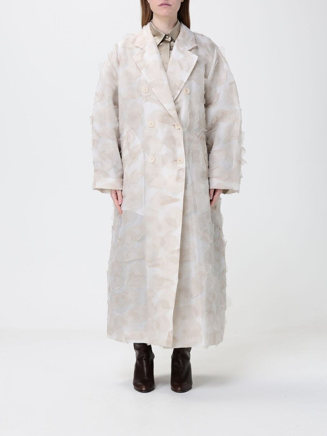 マックス パンパノウサギ MAX MARA トレンチコート 厚地の外套 レディース 白いこと Coats and trench coats 2611121113600 関税 貨物輸送無料 2026SS gi