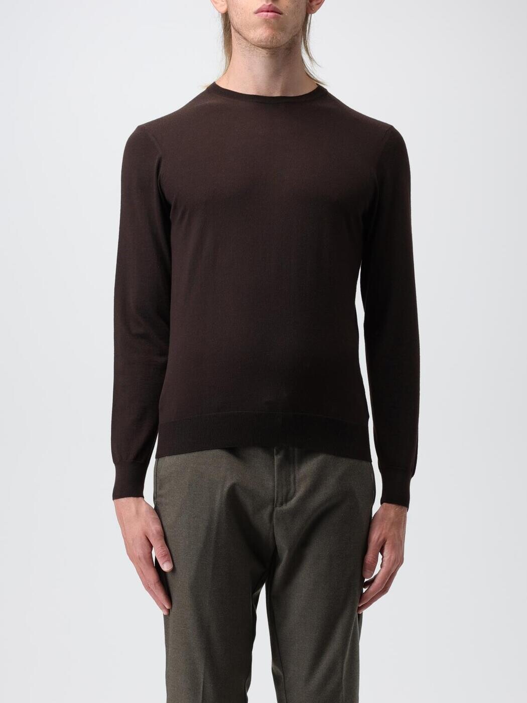 ドルモア DRUMOHR プルオーバー 編み物御召しもの メンズ 赤銅色 Knitwear D0D103 Brown 関税 貨物輸送無料 2023AW gi