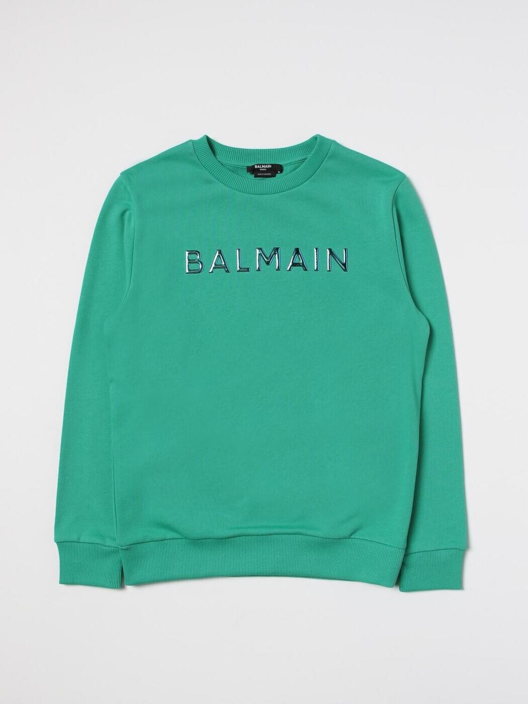 バルマン BALMAIN クルーネックジャンパー 編み物御召しもの ボーイズ 緑であること Crew neck jumpers BS4Q70Z0081 Green 関税 貨物輸送無料 2025AW gi