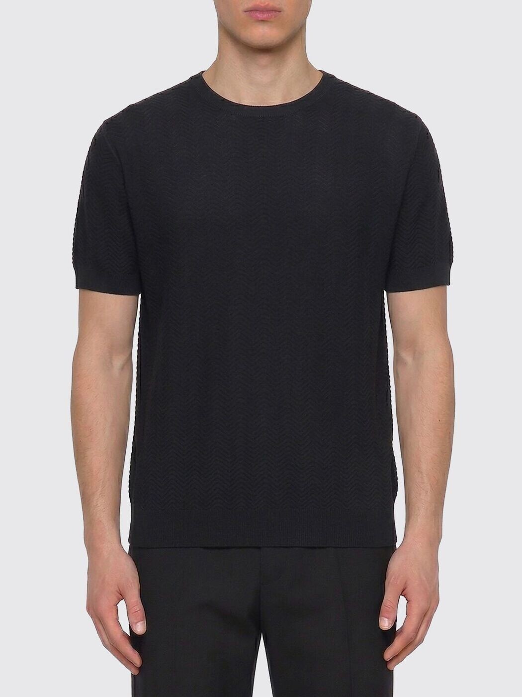 ジョルジオ アルマーニ GIORGIO ARMANI ティーシャツ 編み物御召しもの メンズ 黒いこと Knitwear GM003132AF24705 関税 貨物輸送無料 2026SS gi