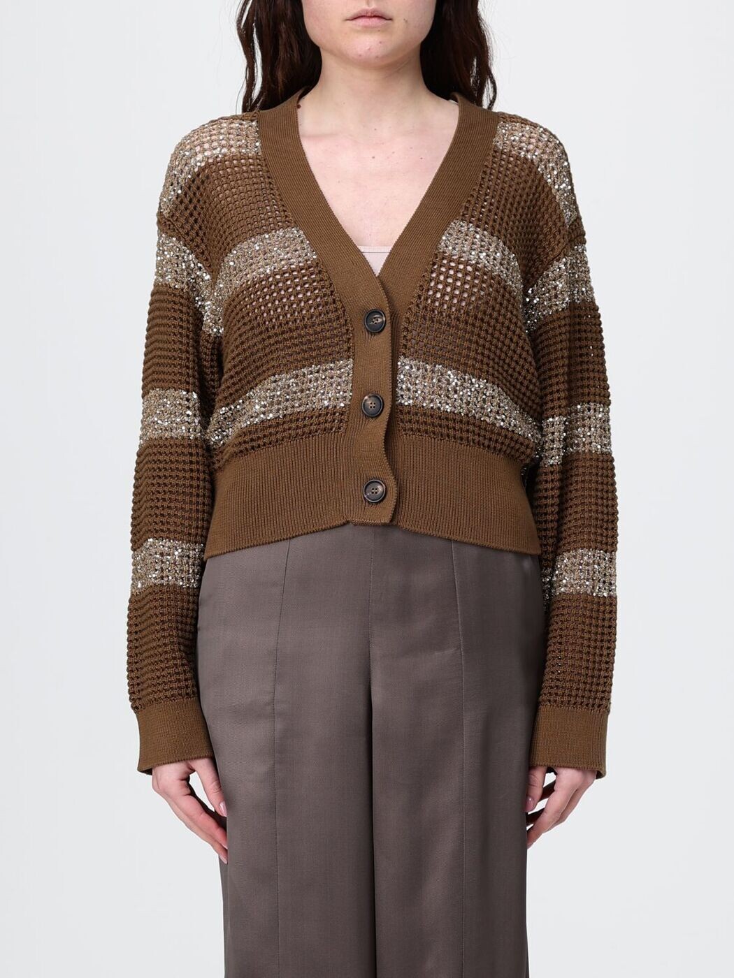 ブルネロクチネリ BRUNELLO CUCINELLI プルオーバー 編み物御召しもの レディース 赤銅色 Knitwear M58772816 関税 貨物輸送無料 2026SS gi