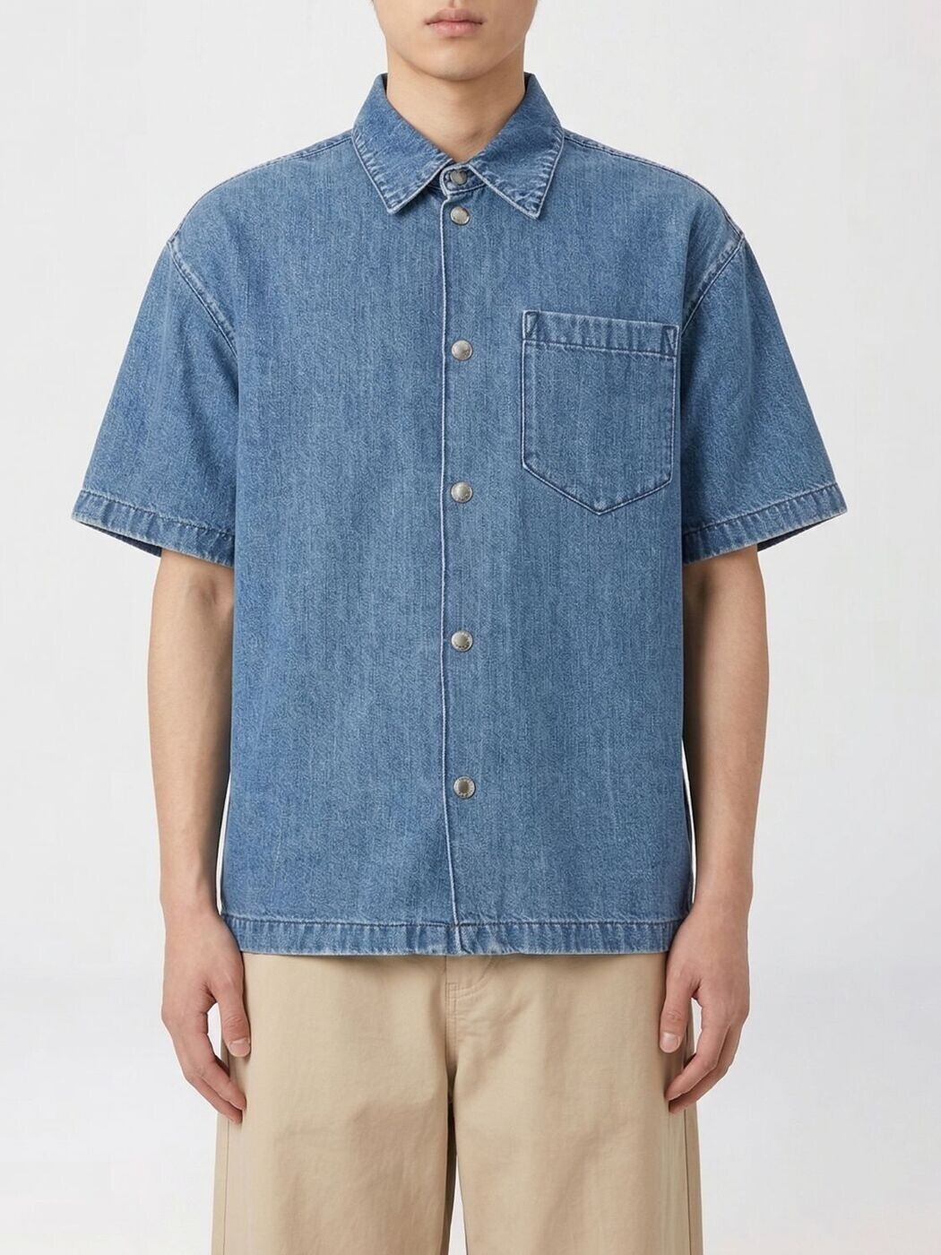セブンフォーオールマンカインド 7 FOR ALL MANKIND プルオーバー メンズ 青味 Shirts 7T6W0U03 Denim 関税 貨物輸送無料 2026SS gi