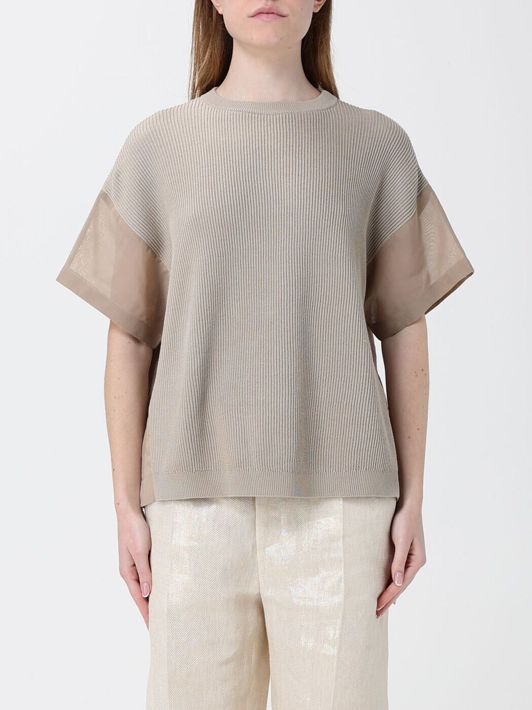 ブルネロクチネリ BRUNELLO CUCINELLI プルオーバー 編み物御召しもの レディース ベージュ Knitwear M19259500 関税 貨物輸送無料 2026SS gi