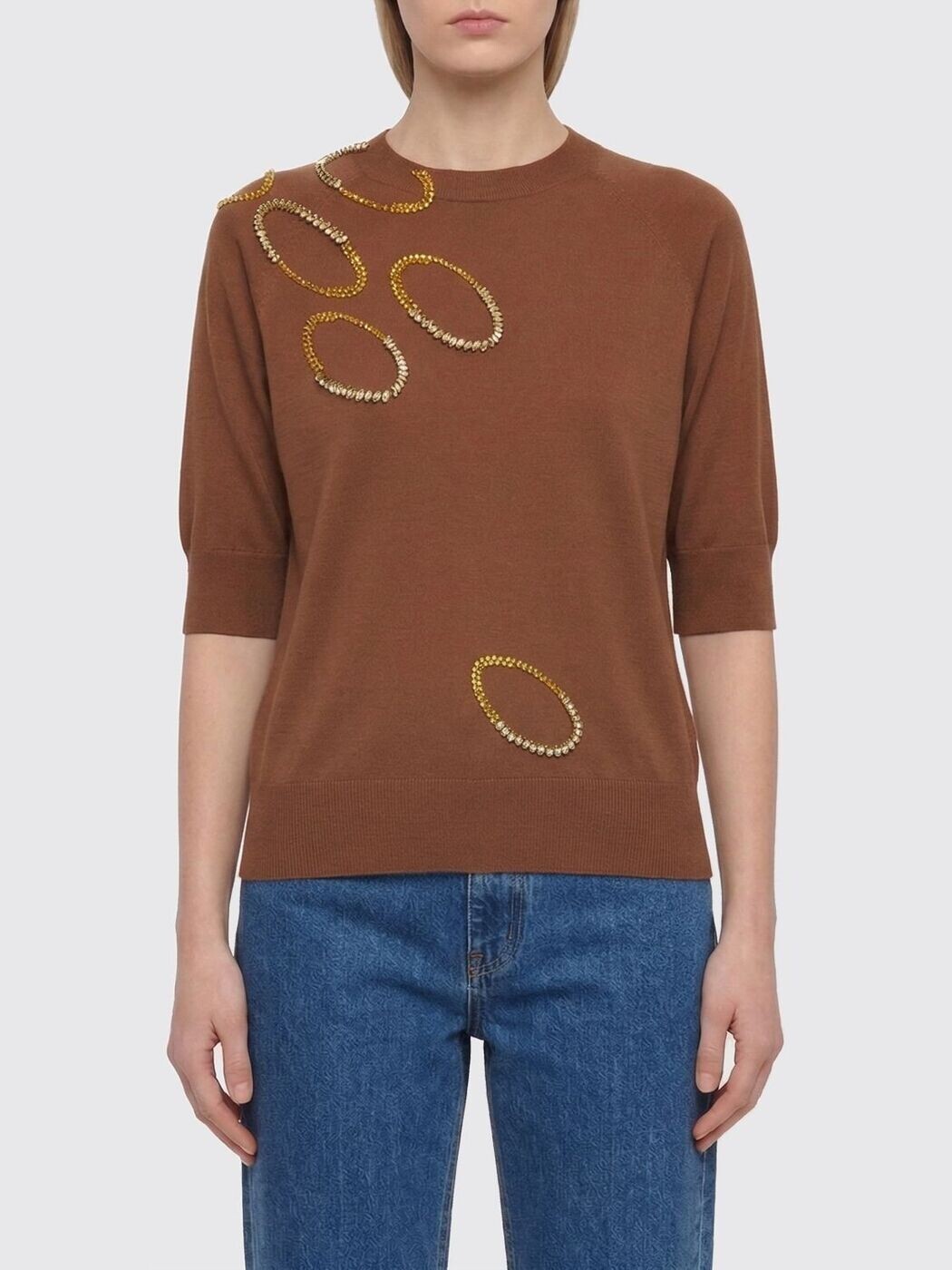 ド栗鼠 キャラバン ノッテン DRIES VAN NOTEN スウェーター 編み物お召しもの レディース 赤銅色 Knitwear 2610112023700 関税 貨物輸送無料 2026SS gi
