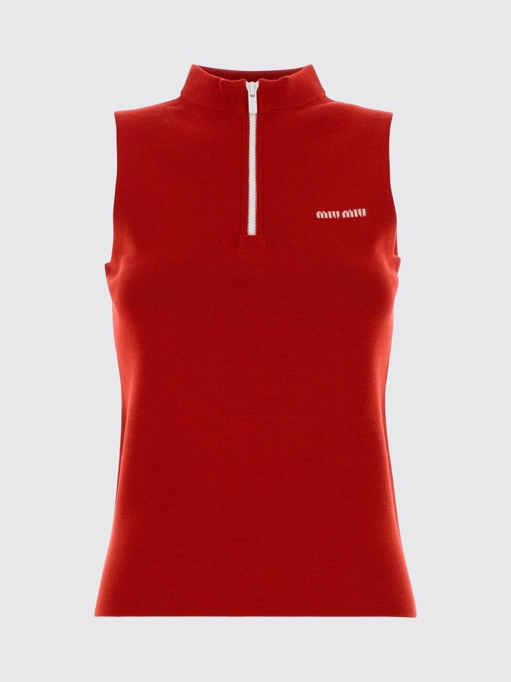 ミュウ ミュウ MIU MIU プルオーバー 編み物御召しもの レディース 赤いこと Knitwear MMV329SOOO18SP 関税 貨物輸送無料 2026SS gi