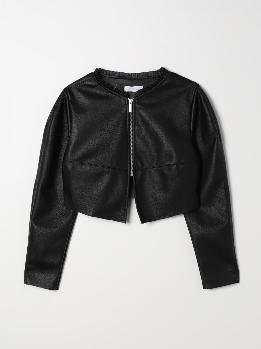 モナリザ MONNALISA バイカージャケット 上衣 ガールズ 黒いこと Biker jackets 71C1023404 関税 貨物輸送無料 2024SS gi