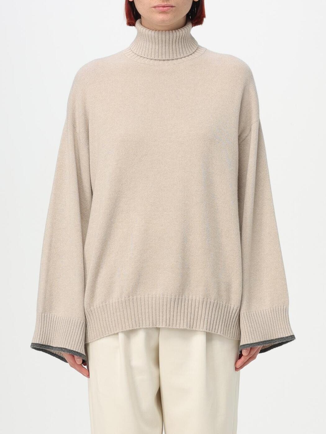 ブルネロクチネリ BRUNELLO CUCINELLI プルオーバー 編み物御召しもの レディース ベージュ Knitwear M12718103 関税 貨物輸送無料 2023AW gi