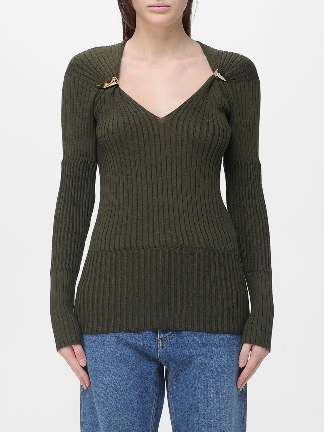 ボッテガ ヴェネタ BOTTEGA VENETA プルオーバー 編み物御召しもの レディース 緑であること Knitwear 854933V2DK0 関税 貨物輸送無料 2026SS gi