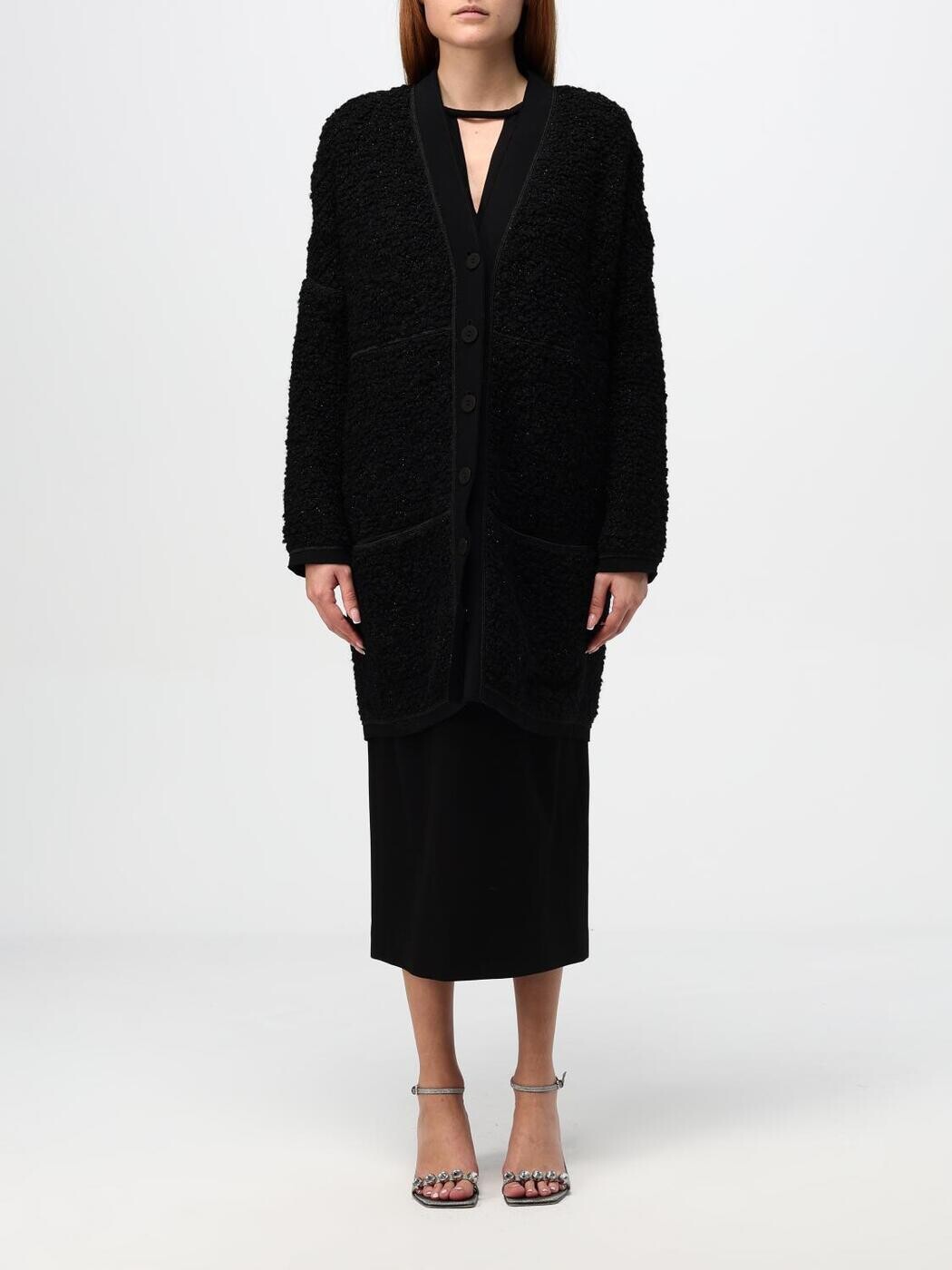 ジョルジオ アルマーニ GIORGIO ARMANI プルオーバー 編み物御召しもの レディース 黒いこと Knitwear 6DAE60AJZWZ 関税 貨物輸送無料 2025AW gi