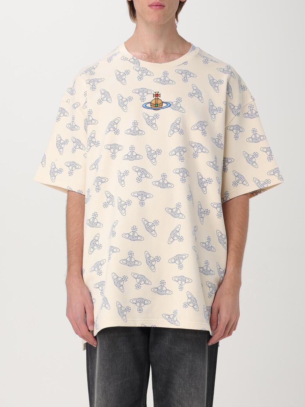 ヴィヴィアンウエストウッド VIVIENNE WESTWOOD ティーシャツ メンズ 白いこと T-shirts 3I01000SJ0079 関税 貨物輸送無料 2024AW gi トップス-メンズファッション