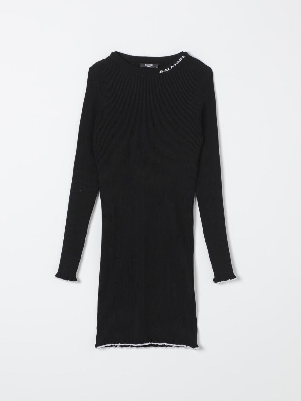 バルマン BALMAIN ロング御召しもの 御召しもの ガールズ 黒いこと Long dresses BV1A80Z2358 関税 貨物輸送無料 2025AW gi