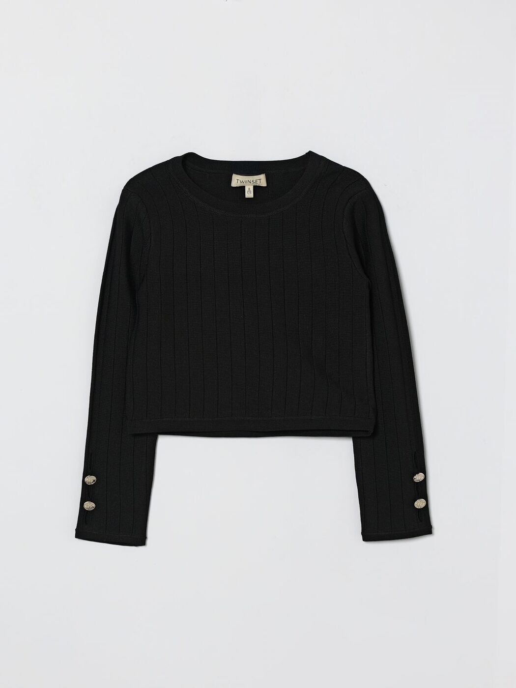 ツイン書き割り TWINSET クルーネックジャンパー 編み物御召しもの ガールズ 黒いこと Crew neck jumpers 261GJ3Q23 関税 貨物輸送無料 2026SS gi