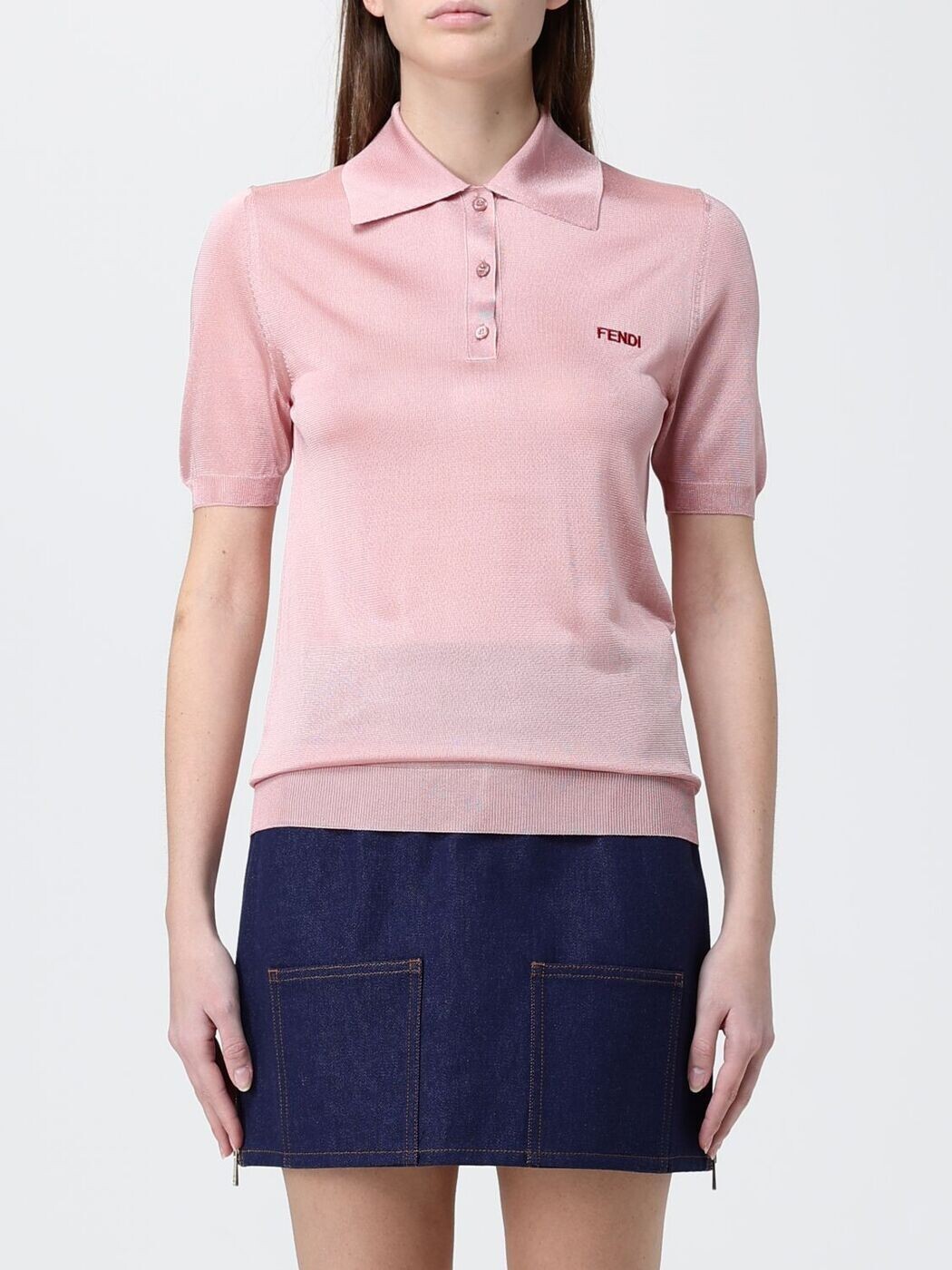 フェンディ FENDI スポーツシャツ レディース さくら色 Polo FZXE82AW4V 関税 貨物輸送無料 2026SS gi