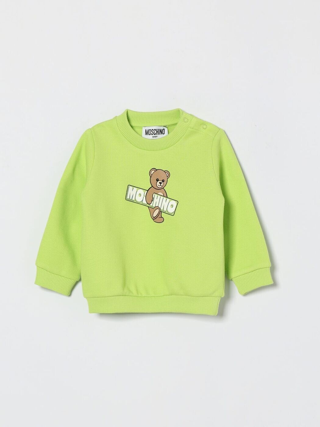 モスキーノ MOSCHINO クルーネックジャンパー 編み物御召しもの ボーイズ 緑であること Crew neck jumpers MWF060LCA90 関税 貨物輸送無料 2026SS gi
