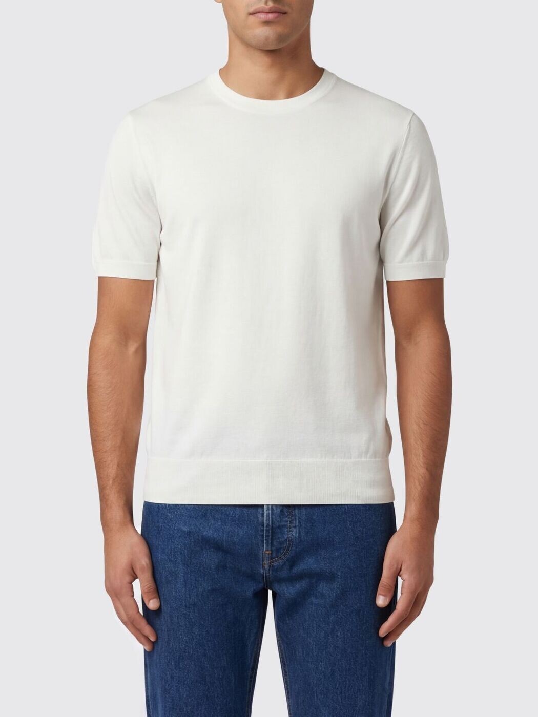 トム ジェラルド・r・フォード TOM FORD ティーシャツ 編み物御召しもの メンズ 白いこと Knitwear KCS026YMC040 関税 貨物輸送無料 2026SS gi