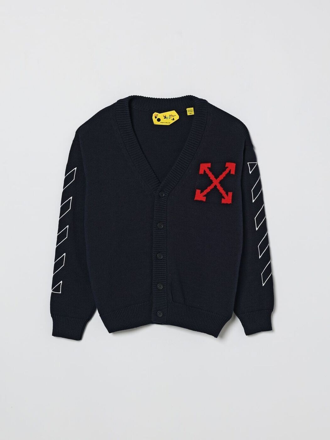 オフ 白いこと OFF-WHITE クルーネックジャンパー 編み物御召しもの ボーイズ 青味 Crew neck jumpers OBHB001S26KNI001 Blue 関税 貨物輸送無料 2026SS gi