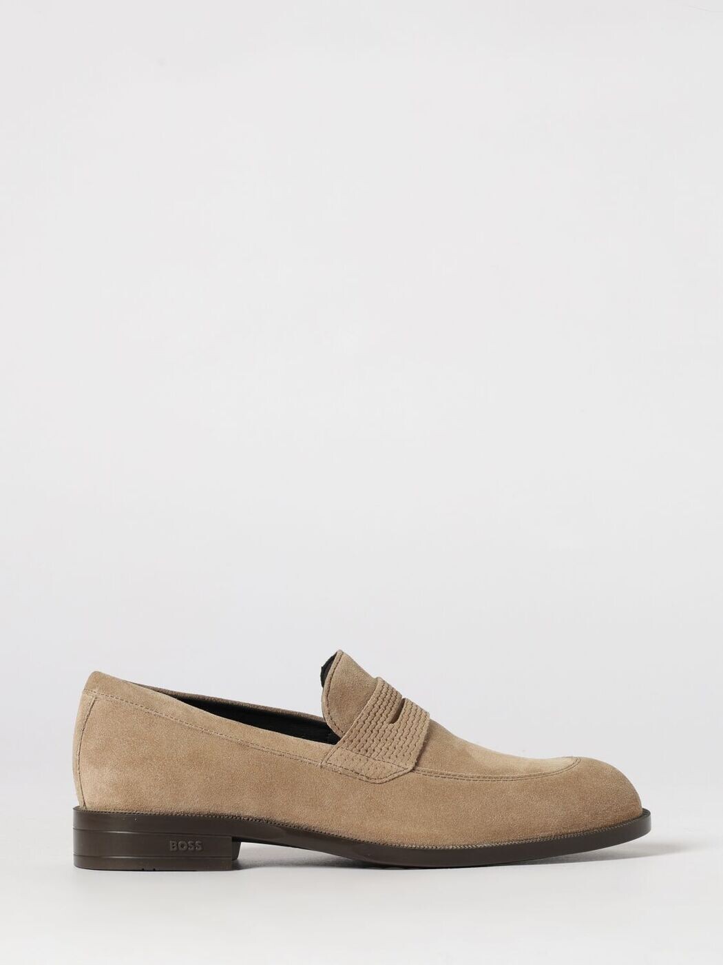元締め BOSS 置き目毛革 メンズ ベージュ Loafers 50563124 関税 貨物輸送無料 2026SS gi メンズ靴-ローファー