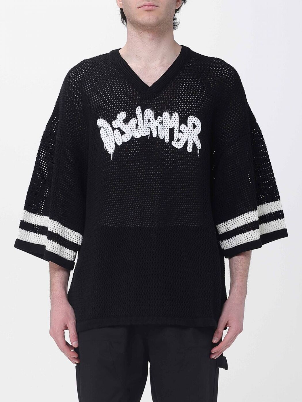 DISCLAIMER プルオーバー 編み物御召しもの メンズ 黒いこと Knitwear 26EDS55494 Black 関税 貨物輸送無料 2026SS gi