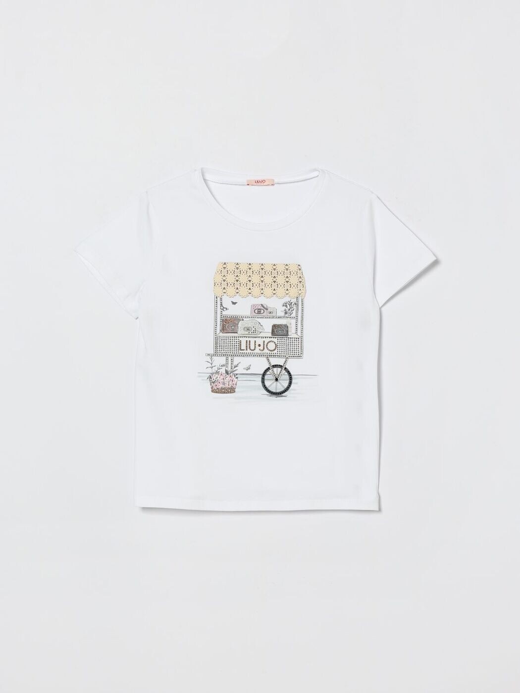 リュー ジョ― LIU JO ロング捩りプルオーバー プルオーバー ガールズ 白いこと Long sleeve t-shirts GA6046JS003 関税 貨物輸送無料 2026SS gi