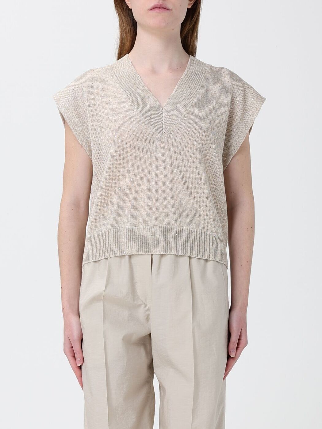 ブルネロクチネリ BRUNELLO CUCINELLI スウェーター 編み物お召しもの レディース ベージュ Knitwear MDT746402 関税 貨物輸送無料 2026SS gi