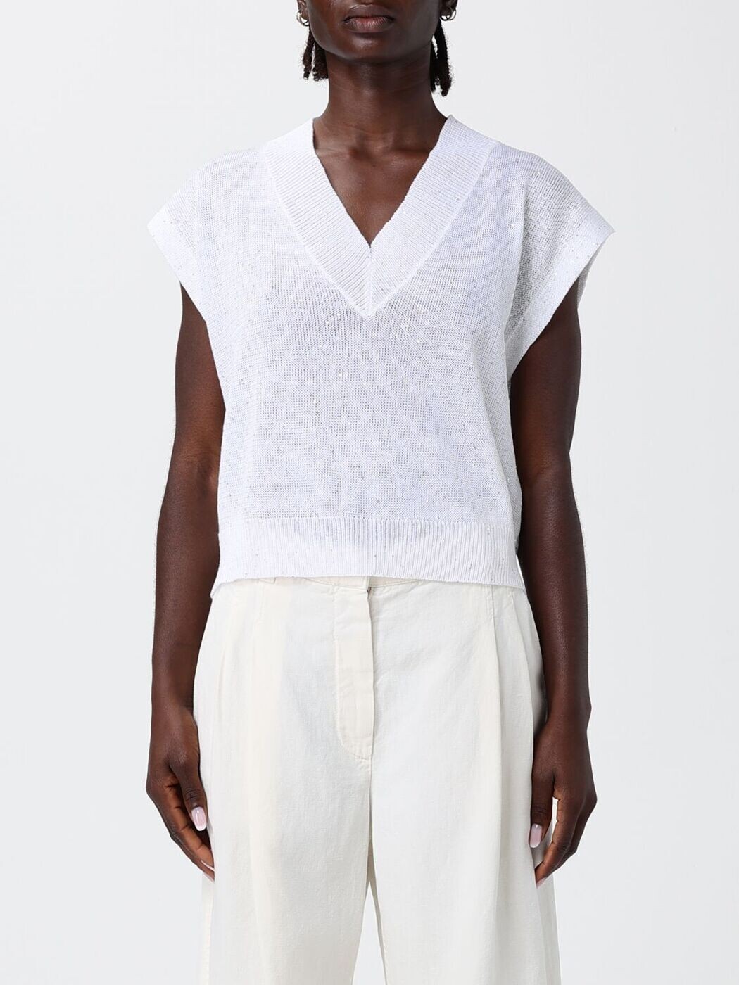 ブルネロクチネリ BRUNELLO CUCINELLI スウェーター 編み物お召しもの レディース 白いこと Knitwear MDT746402 関税 貨物輸送無料 2026SS gi