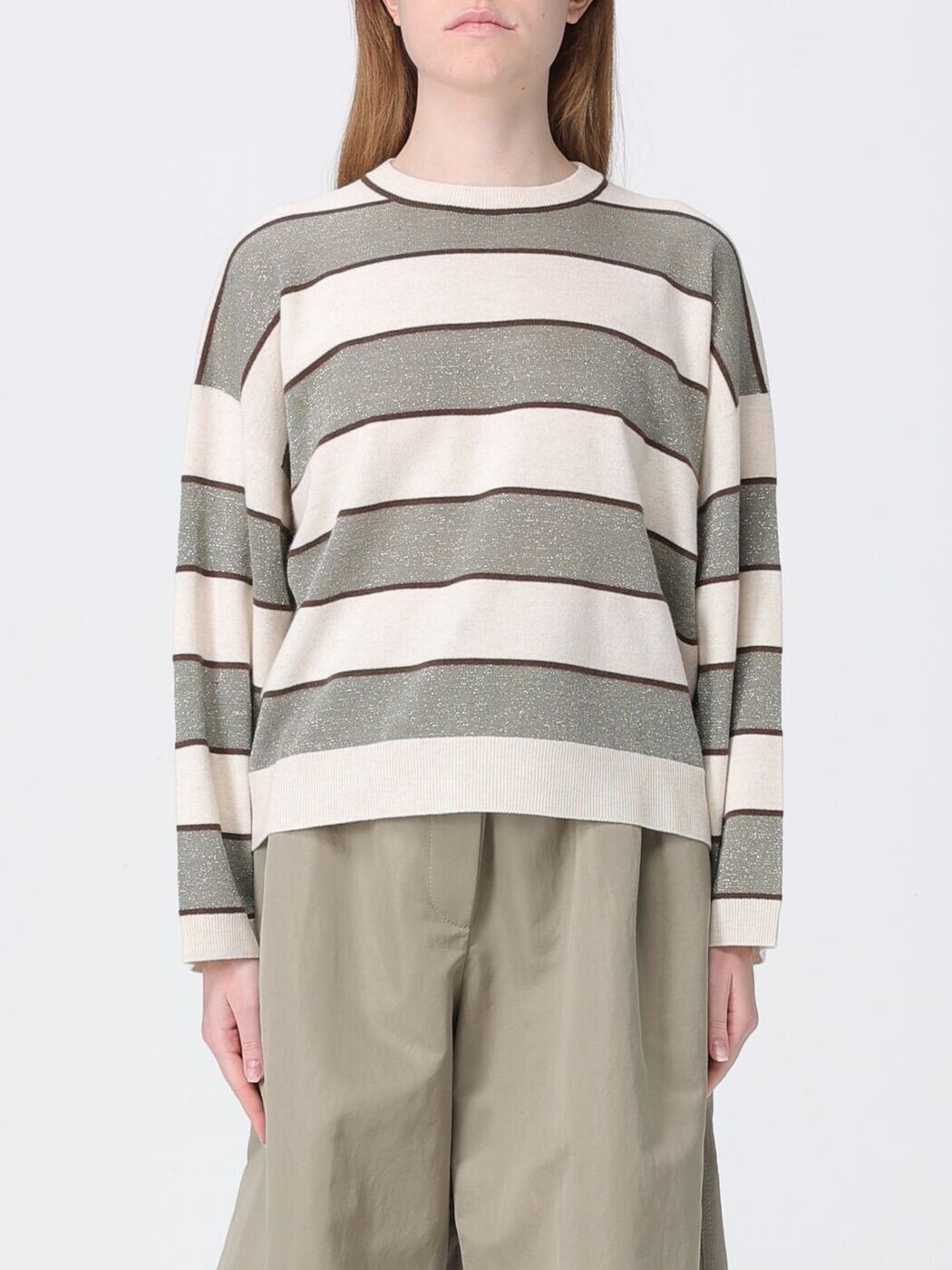 ブルネロクチネリ BRUNELLO CUCINELLI プルオーバー 編み物御召しもの レディース 緑であること Knitwear M16221600 関税 貨物輸送無料 2026SS gi