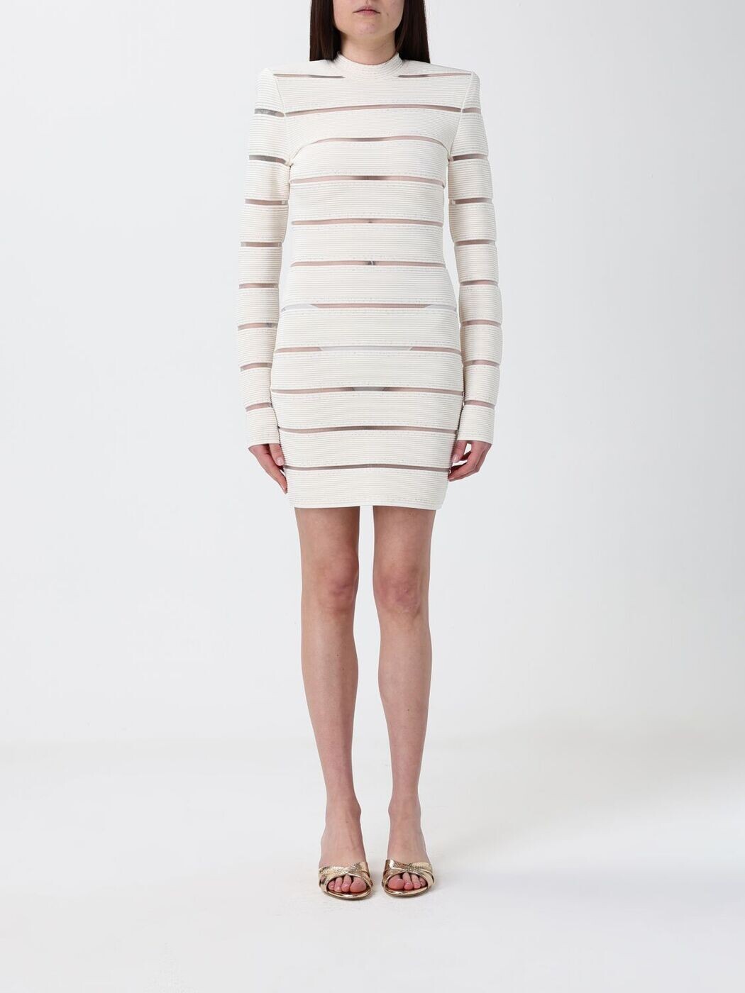バルマン BALMAIN 衣裳 御召しもの レディース 白いこと Dresses GF0R8955KJ84 関税 貨物輸送無料 2026SS gi