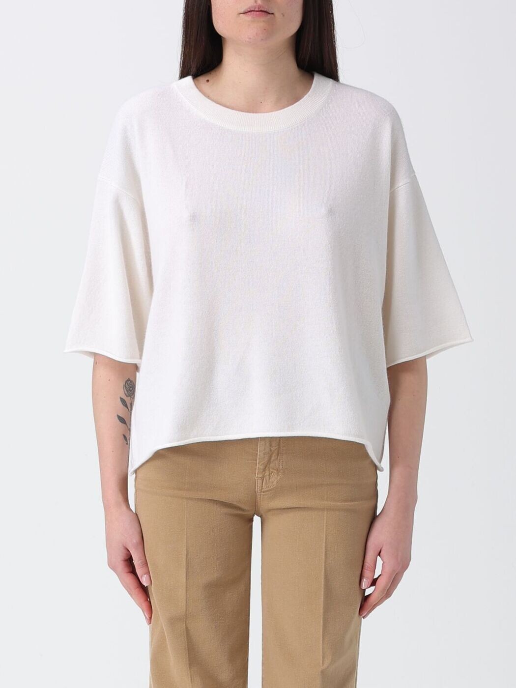 アリュード ALLUDE プルオーバー 編み物お召しもの レディース 白いこと Knitwear 26320023 関税 貨物輸送無料 2026SS gi トップス-セーター