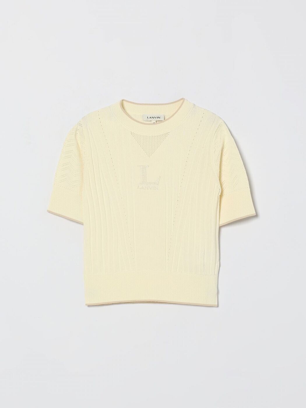 ランバン LANVIN クルーネックジャンパー 編み物御召しもの ボーイズ 黄色 Crew neck jumpers N30350 関税 貨物輸送無料 2026SS gi