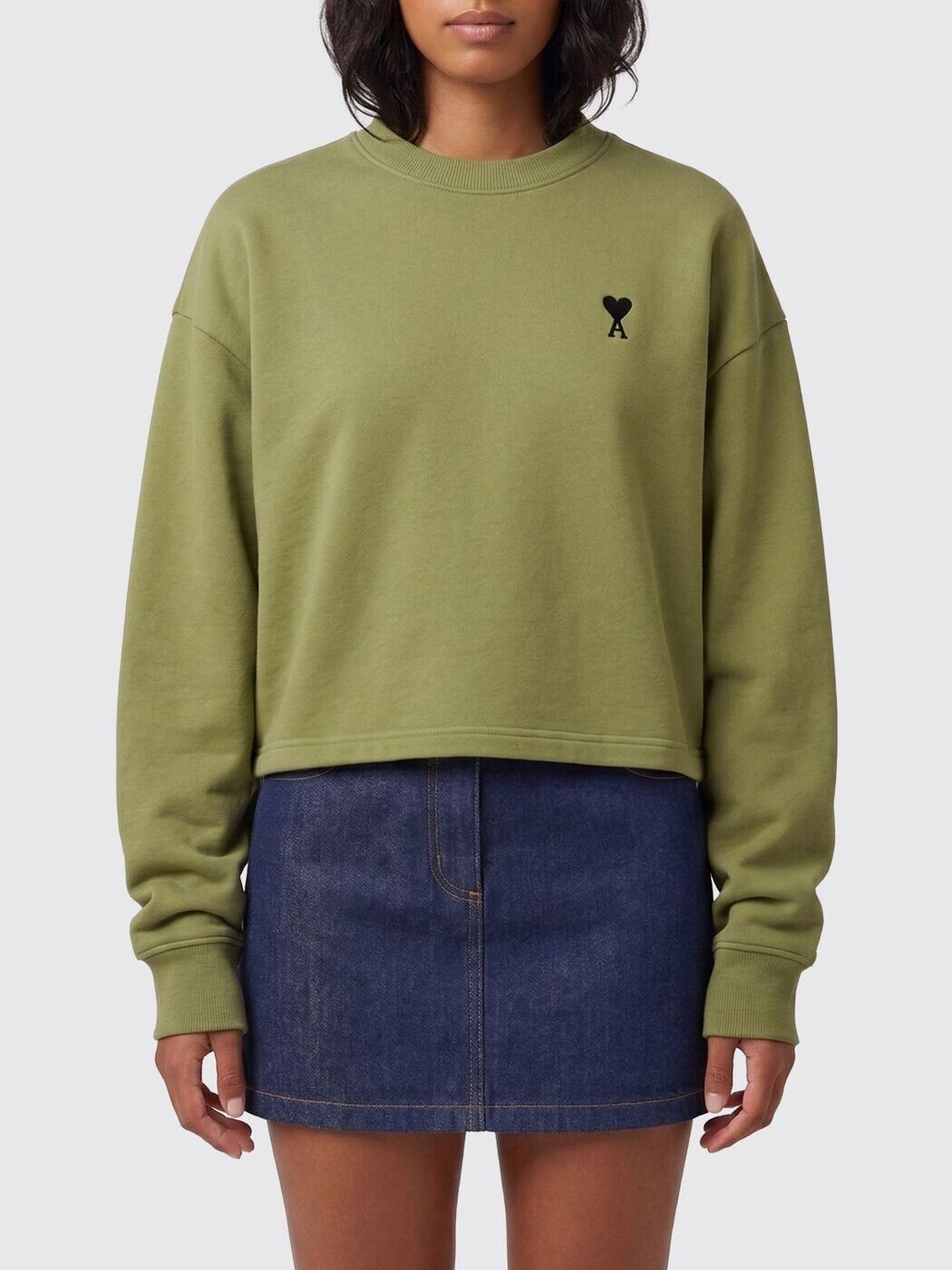 意中の女 パリス AMI PARIS 調教師 レディース 緑であること Sweatshirts FSW766730 関税 貨物輸送無料 2026SS gi