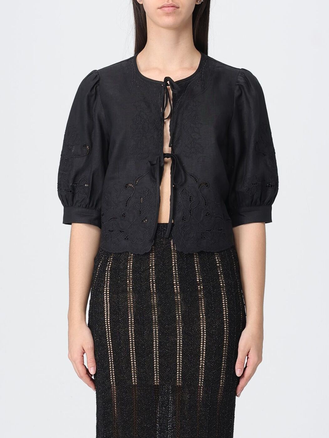 ツイン仕掛ける TWINSET プルオーバー トップス レディース 黒いこと T-shirts and tops 261TT2120 関税 貨物輸送無料 2026SS gi